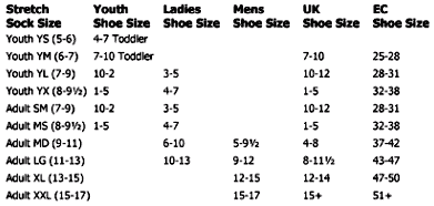 Wigwam Sock Size Chart