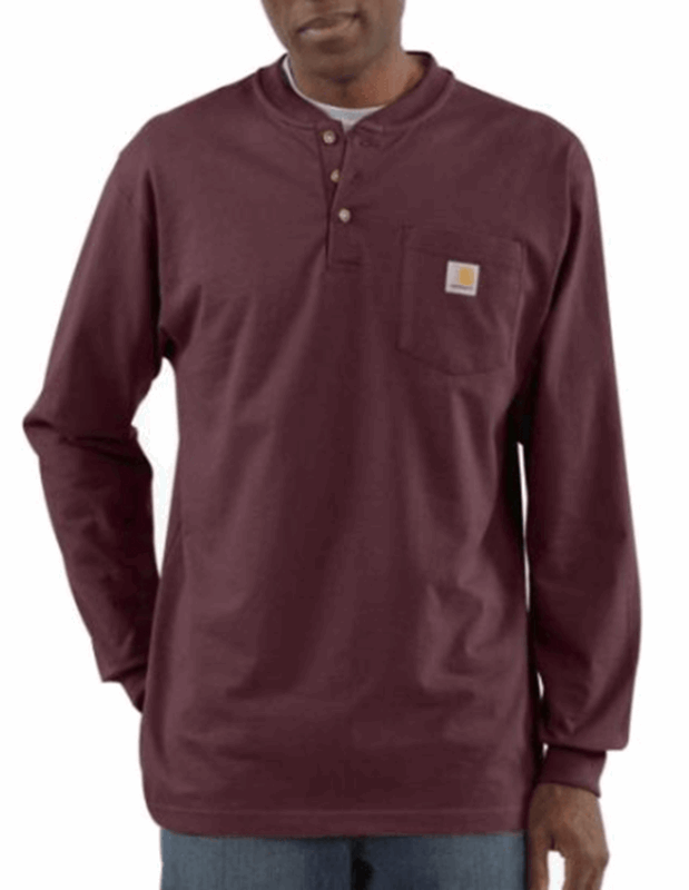 CARHARTT WORKWEAR LONG SLEEVE HENLEY T SHIRT